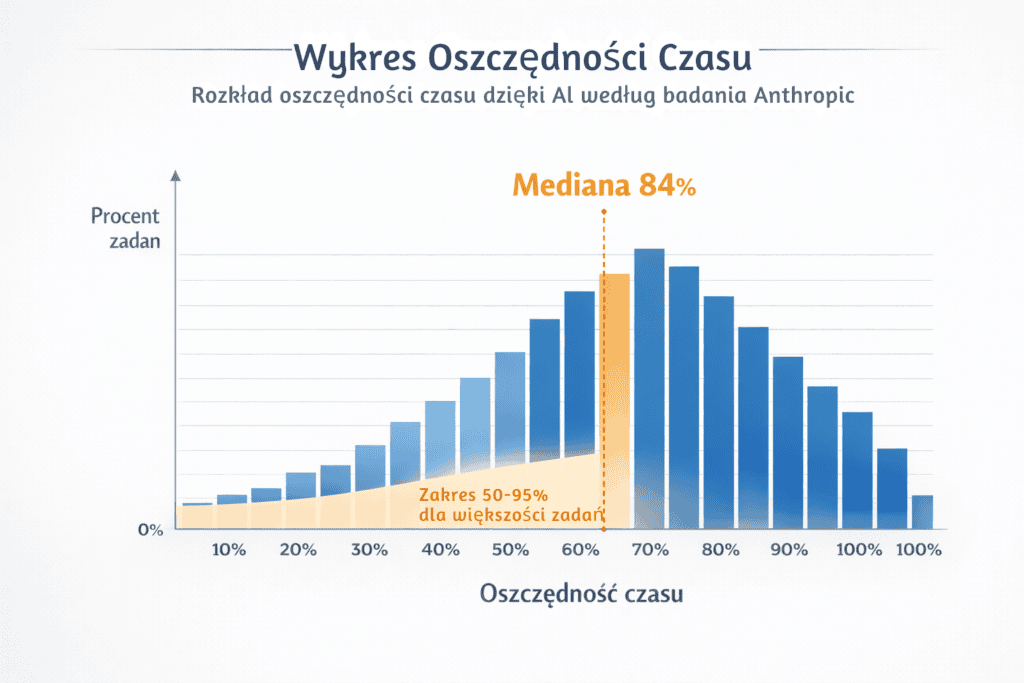Wykres oszczędności czasu dzięki AI.