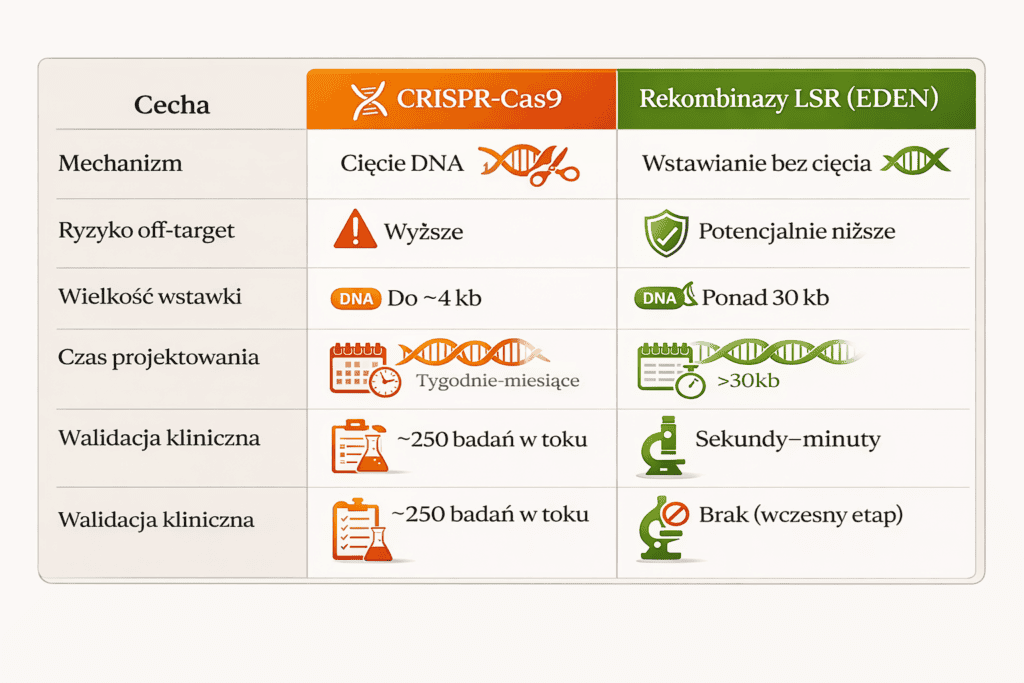 Porównanie technologii edycji genów