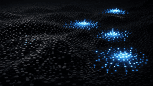 Wizualizacja sztucznej inteligencji i danych w finansach, cyfrowe sieci.